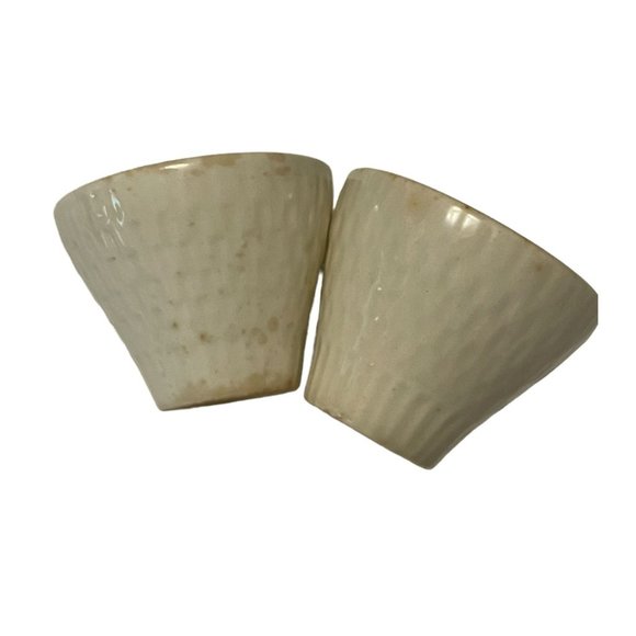 Vintage Weave Pattern Ceramic Salt Pepper Shakers MCM Mid Century Modern - Picture 3 of 6